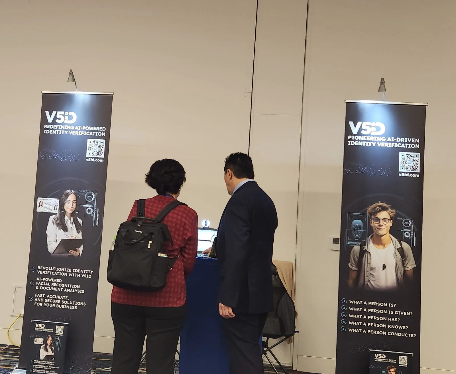 A visitor testing V5iD's advanced signature verification system