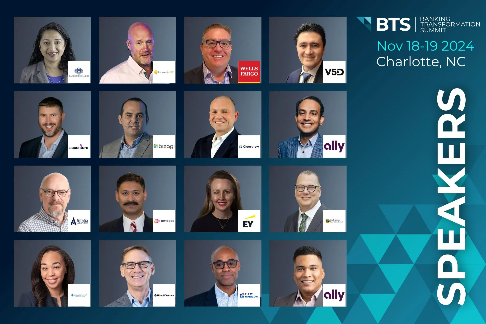 List of presenters at Banking Transformation Summit 2024, including Alexander Altotsky from V5iD