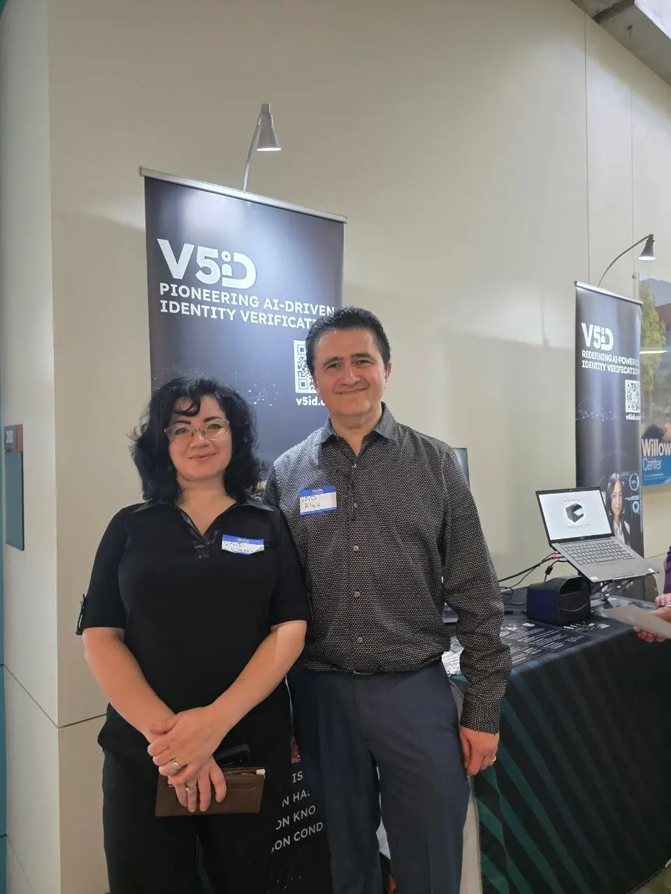 V5iD® Team at Business Expo West 2026 Booth V5iD® team at booth preparing identity verification kiosk demo at Business Expo West 2026 in Portland